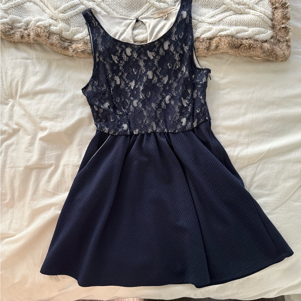 Rewind Navy Blue Lace Dress